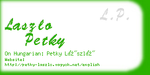 laszlo petky business card